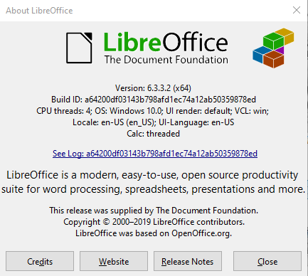 Libre Office Version