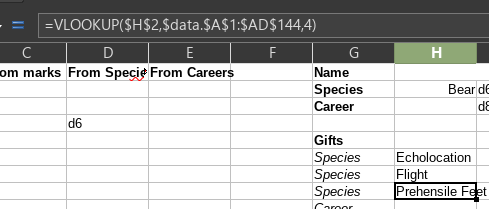 VLOOKUP on Bear