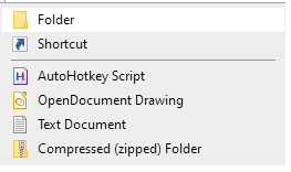 context menu