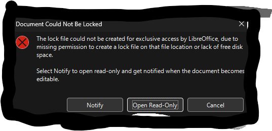 Libre Office Notify  message