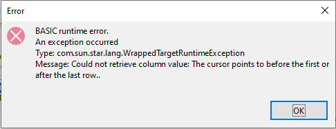 LibreOffice: CorruptedConfigurationException Exception Reference