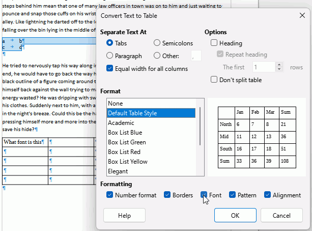 ModifyTextToTable