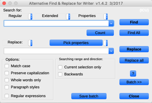 where is find and replace in mac