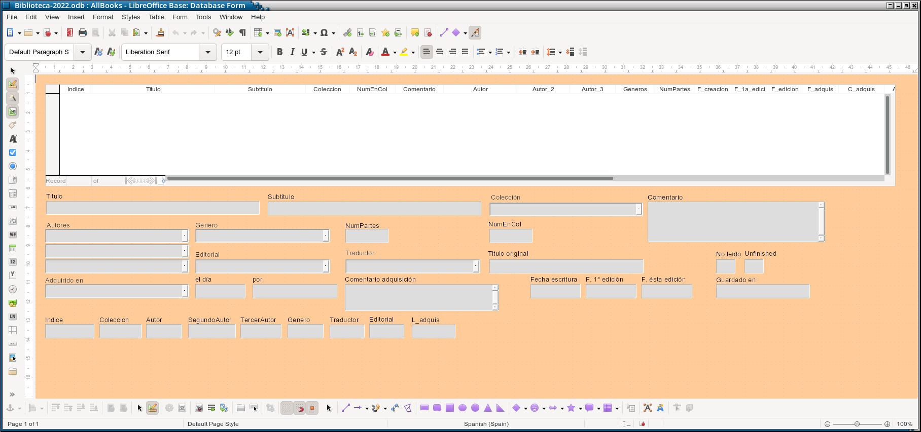 LO Base I created a form to handle a table but can not create