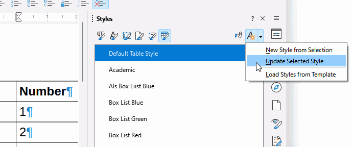 TableStyleUpdateSelected