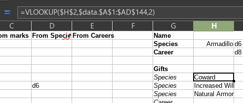 VLOOKUP on Armadillo