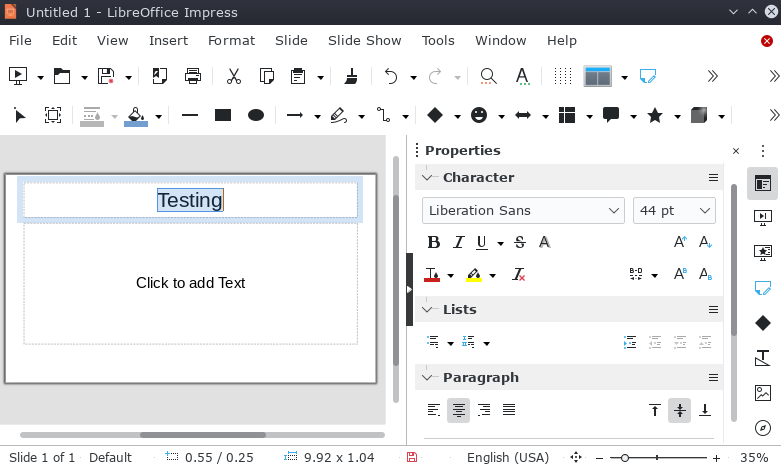 Libreoffice impress store