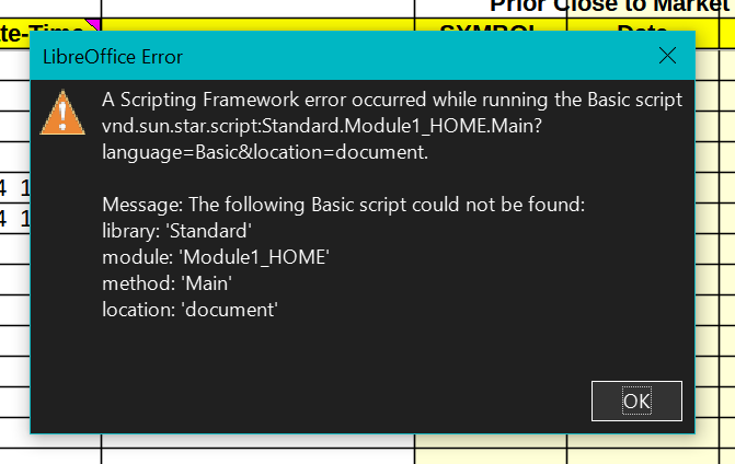 Error caused by bad macro 'Home'