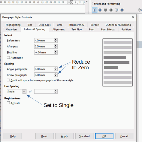 Indents & Spacings