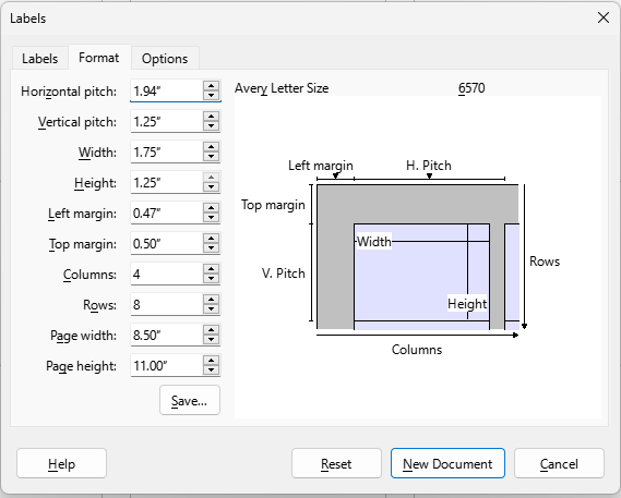 AveryLetter6570Settings