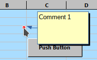 comment over button
