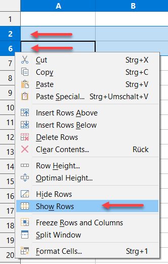 How To Show Hidden Columns In Libreoffice