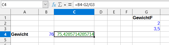 Calc - Berechnung 01