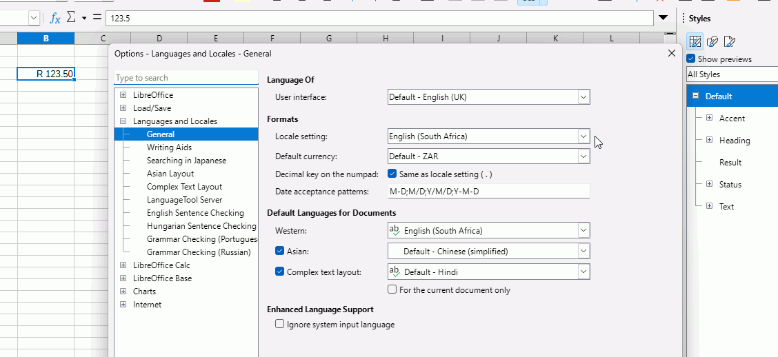English(SA)DefaultCellRecognisesRand