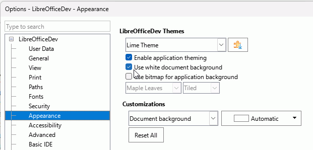 UseWhiteDocumentBackground