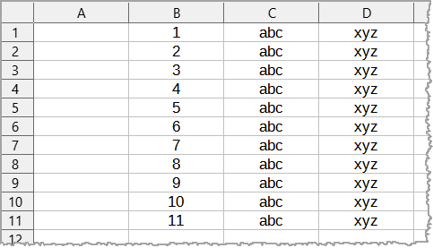 Calc - Zeile löschen - Ergebnis