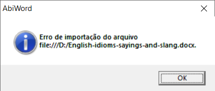 Abiword warning