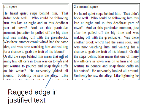 EmSpaceJustifiedText