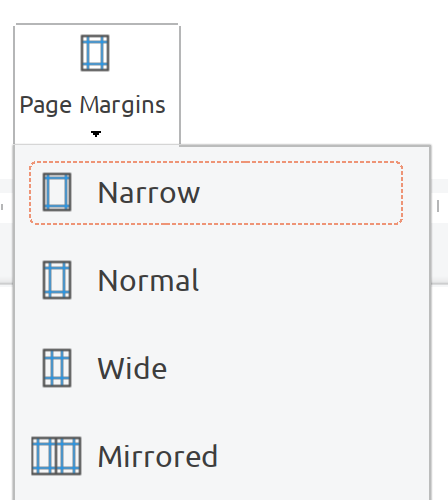 how to set right margin in print preview libreoffice