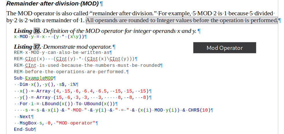 Calc MOD In Sheet Vs MOD In Macro Want To Drive Me Crazy 