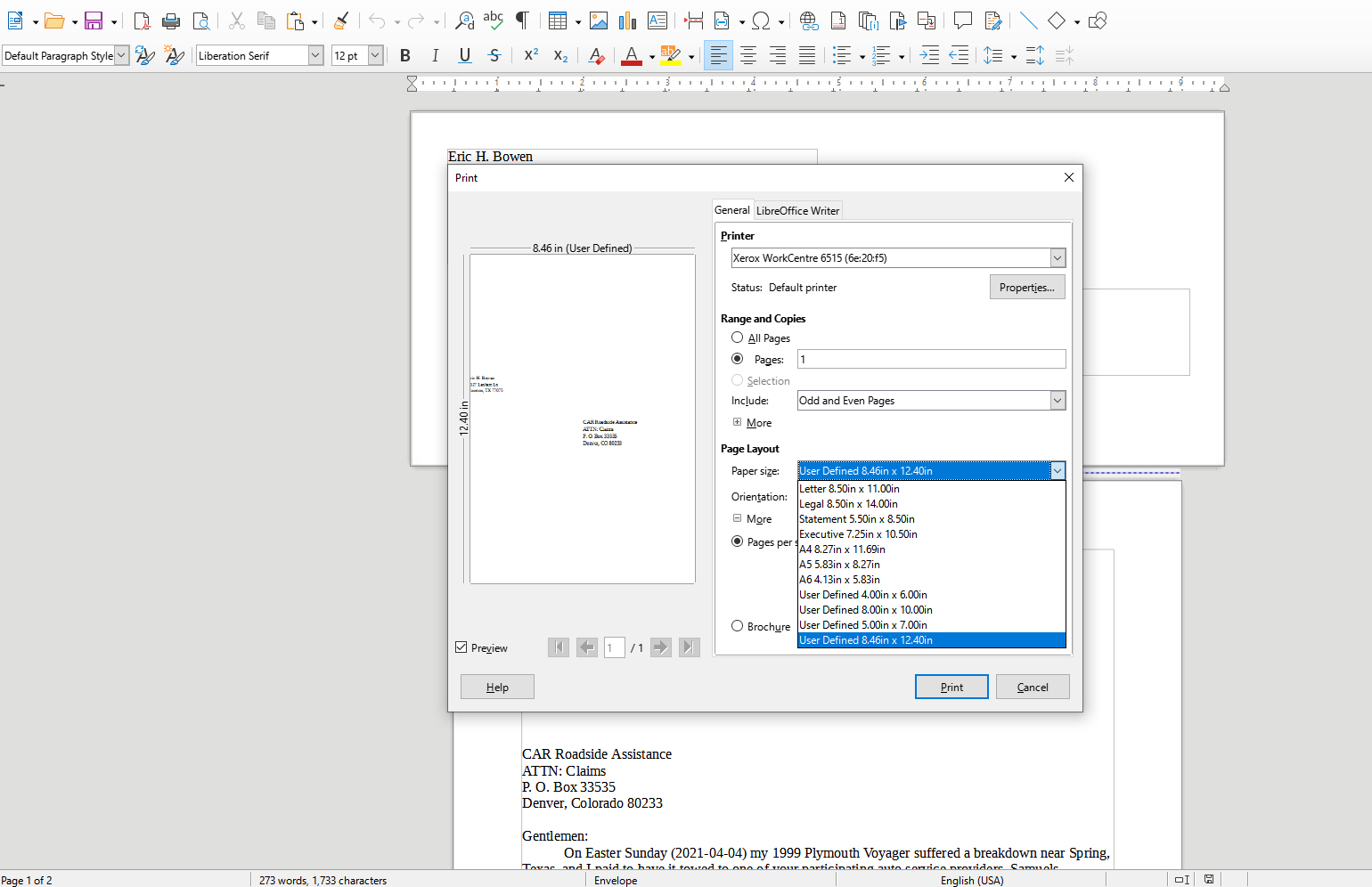 How to print envelopes in libreoffice havalagri