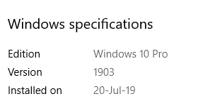 Windows Spec