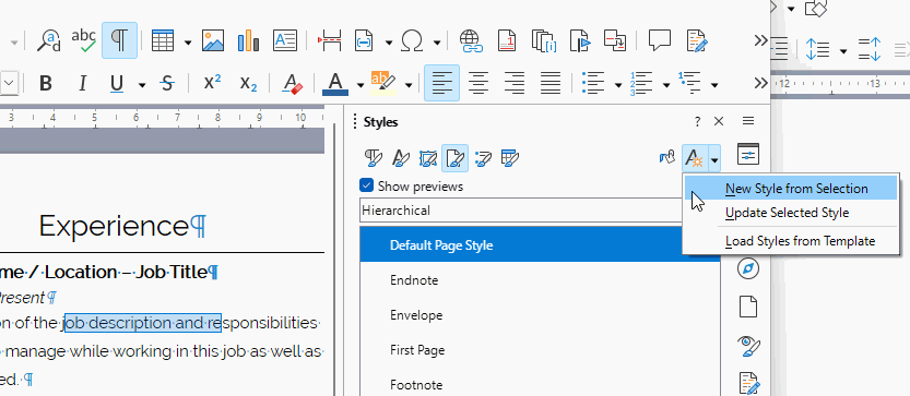 PageStyleDuplicateByNewStyleFrom Selection