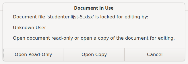 Document in use dialog