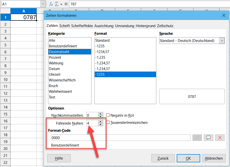 how-do-i-format-a-cell-to-accept-the-number-zero-as-the-first-entry